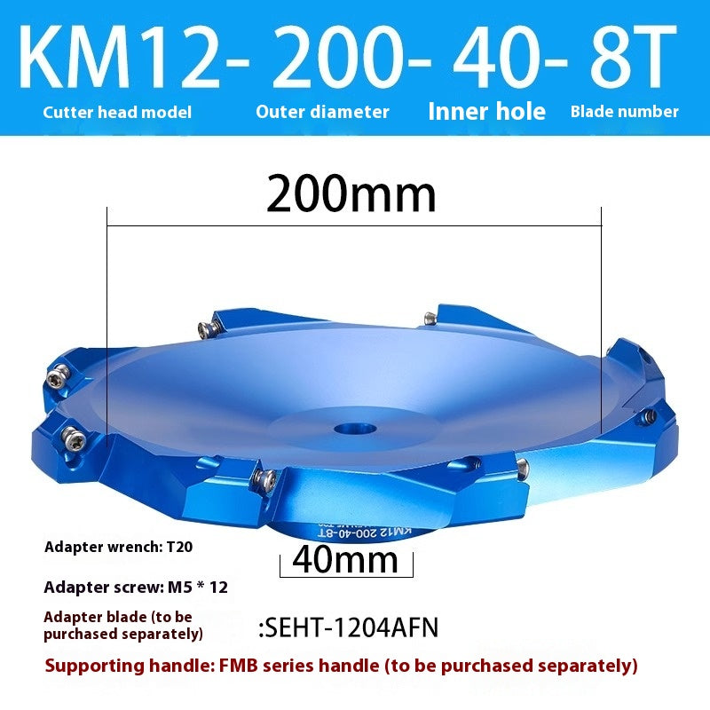 2084-Aluminum cutterhead fast feed flying cutterhead milling cutterhead right angle 45 degree milling cutterhead round nose milling cutterhead 400RKM12 Shandong Denso Pricision Tools Co.,Ltd.